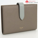 CELINE 10B64 3BRU 10PI Medium strap wallet Folded wallet with coin purse Calfskin skin Women