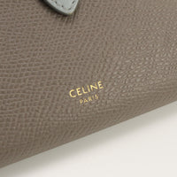 CELINE 10B64 3BRU 10PI Medium strap wallet Folded wallet with coin purse Calfskin skin Women