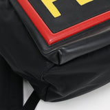 Fendi 7VZ035 Logo Borsa da zaino da uomo in nylon nero/giallo