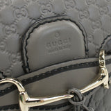 GUCCI 449636 emily horsebit Micro Guccisima Diagonal shoulder bag leather Women gray