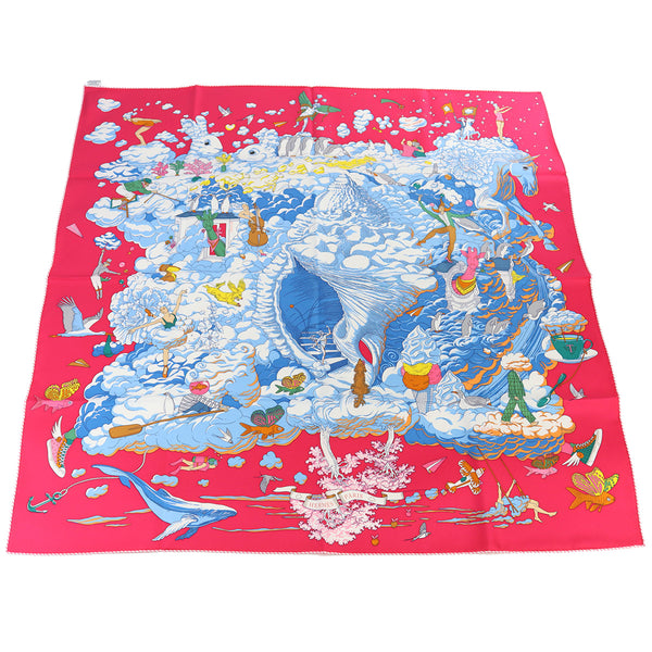 HERMES HTH2203 Kare 90 my cloud Scarf Unique scarves Material Canvas silk Women Multi-colored