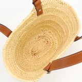 LOEWE 327.02.S93 Basket bag small Straw Bag hand bag Palm leaf Women color beige