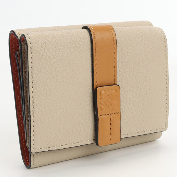 LOEWE C660TR2X01 Trifold wallet Three-fold wallet with coin purse leather Women color beige