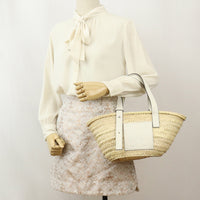 LOEWE A223S93X04 Basket bag small Straw Bag tote bag Palm leaf Women beige White
