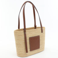 LOEWE A223099X02 square basket bag Straw Bag tote bag Raffia Women beige brown