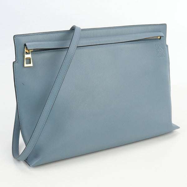 LOEWE T pouch Shoulder Bag Diagonal shoulder bag leather blue Women