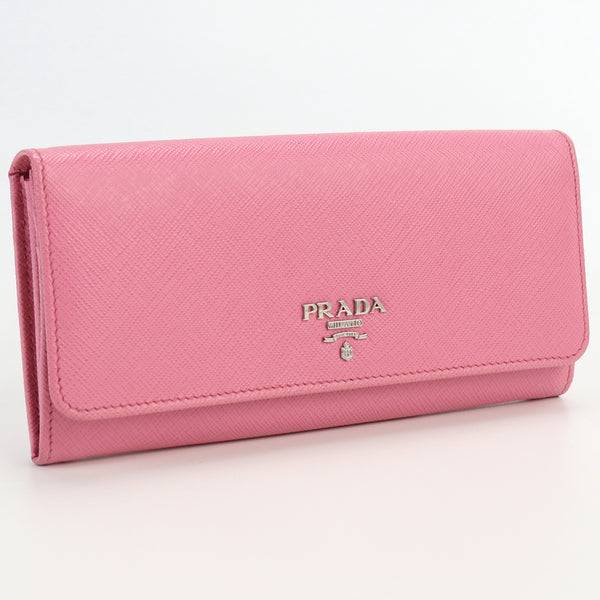 PRADA 1MH132 QWA Saffiano Leather Wallet With Purse double-fold coin purse leather Women