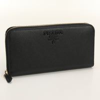 PRADA 1ML506 Zip Around Purse leather long wallet color black unisex