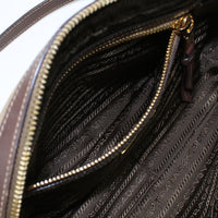 PRADA 1BH089 Jacquard Logo Shoulder Shoulder Bag Jacquard Women color brown