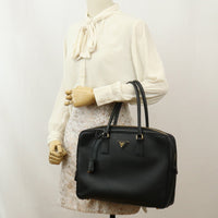 PRADA Briefcase Briefcase leather business bag color black Women