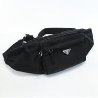 PRADA body bag Waist bag Nylon unisex black