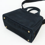 PRADA 1BG439 Tote Bag Canapa hand Bag shoulder bag 2way canvas black Women