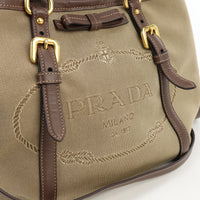 PRADA BN 1841 UCW F0B16 Logo jacquard Tote Bag Handbag shoulder bag Jacquard brown Women